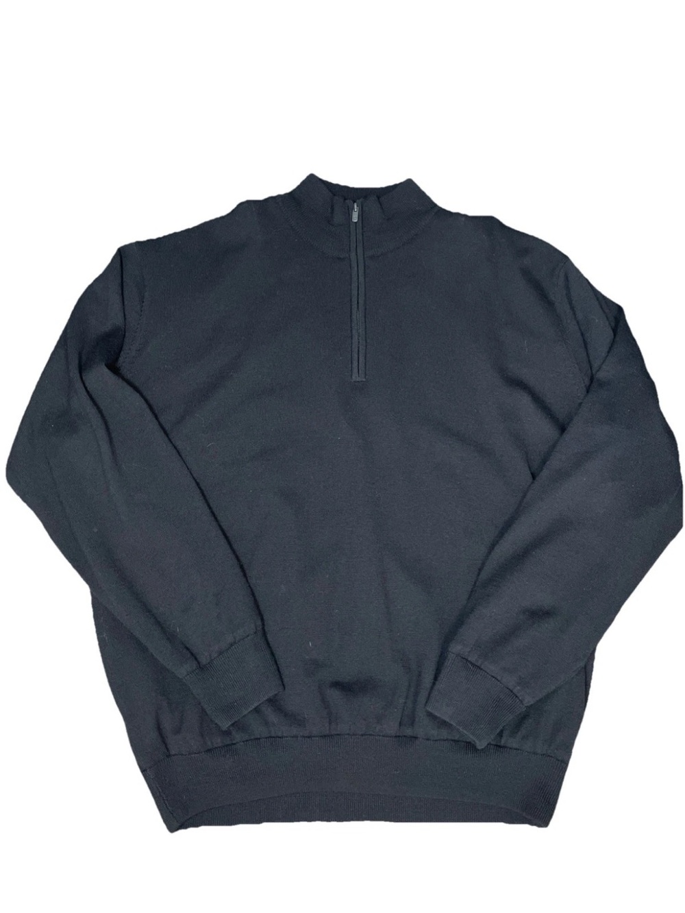 FootJoy FJ Performance Wool 1/4 Zip Sweater XL Black Long Sleeve Lined Golf